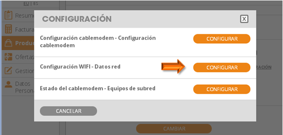 Área Cliente - Personalizar clave WiFi 3