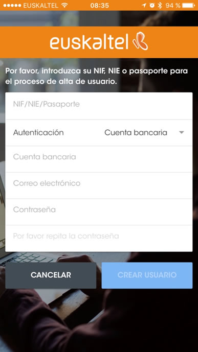 Alta de usuario
