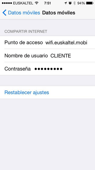 Compartir internet iPhone 2