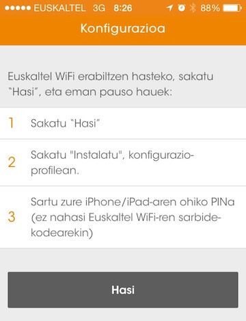 WiFi Euskaltel Kalean iOS