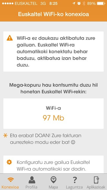 WiFi Euskaltel Kalean iOS